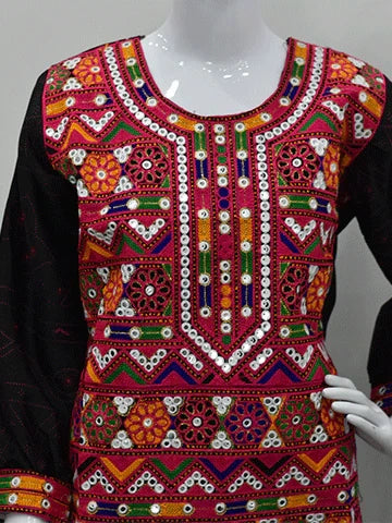 Traditional Mirror Work Kurta – Multicolor Embroidery