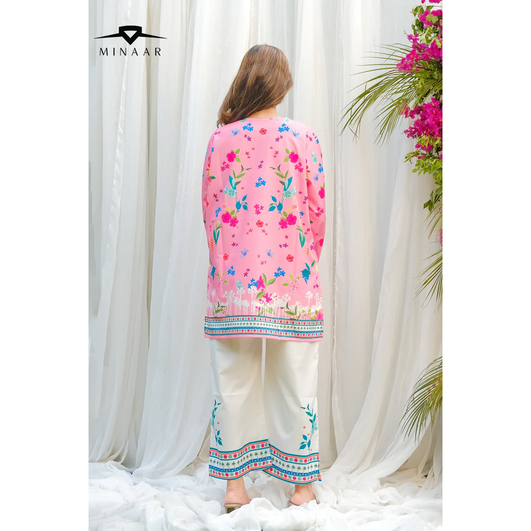 Elegant casual printed co-ord outfit for women in soft crepe