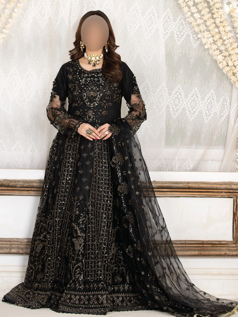 Black Kalidar Maxi 3pc Dress Shop Elegant Women's Outfit Online - Minaar Black Kalidar Maxi 3pc Dress Shop Elegant Women's Outfit Online - Minaar