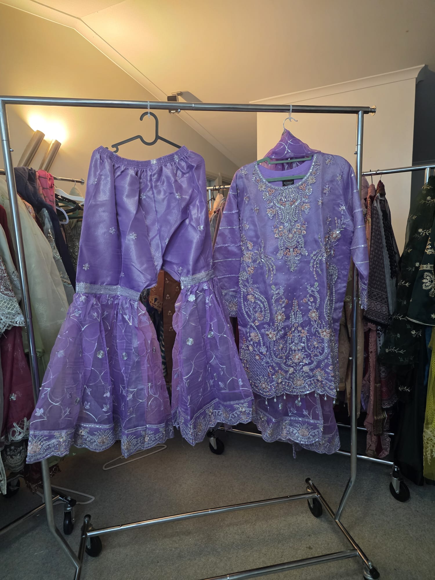 embroidered gharara dress