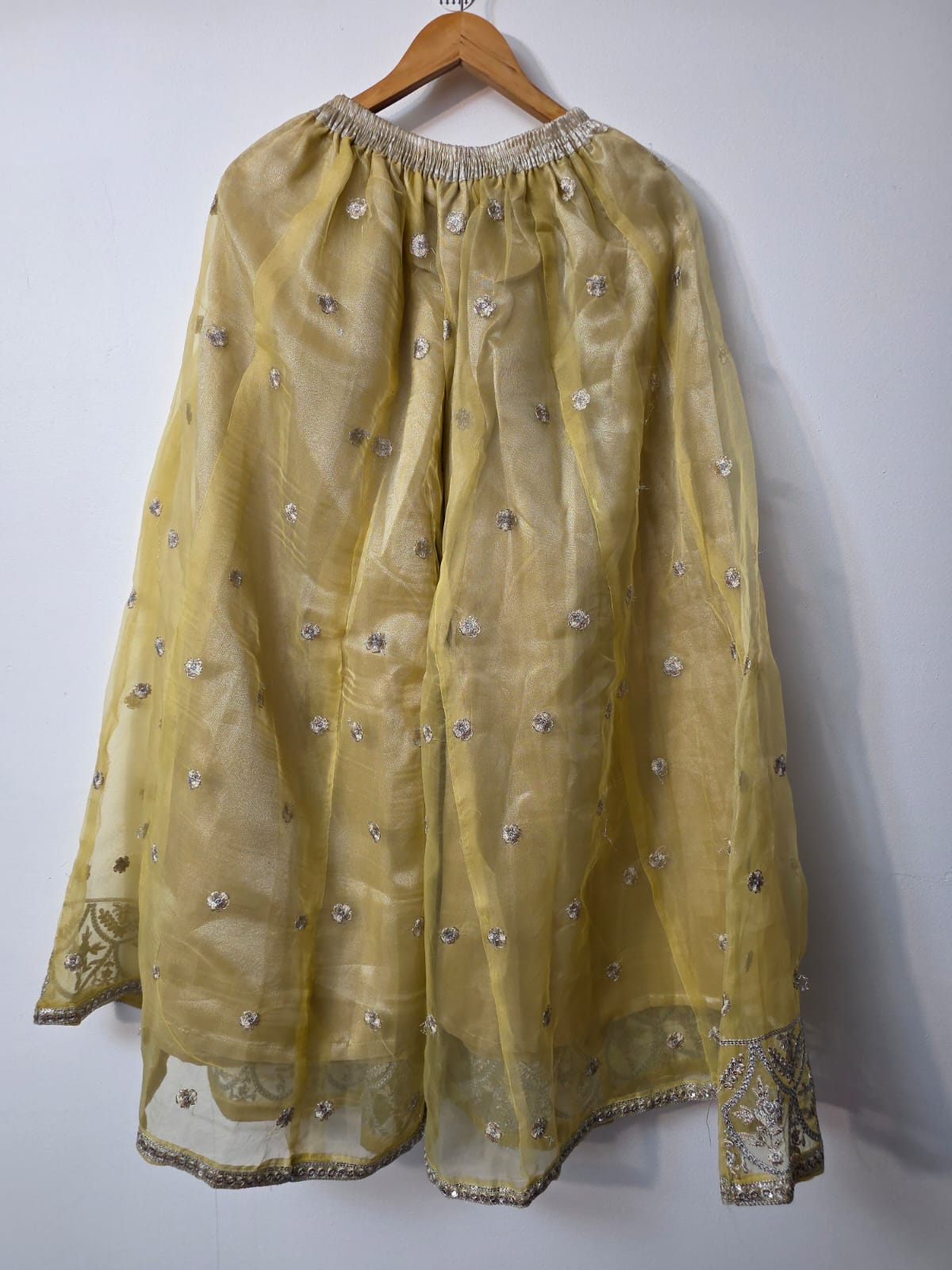 gold Pakistani sharara suit