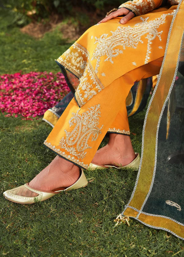 Mustard Lawn Kurta Set with Organza Dupatta – 3 Piece Summer Festive Outfit