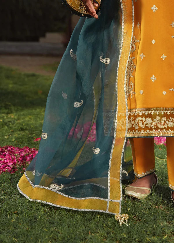 Mustard Lawn Kurta Set with Organza Dupatta – 3 Piece Summer Festive Outfit