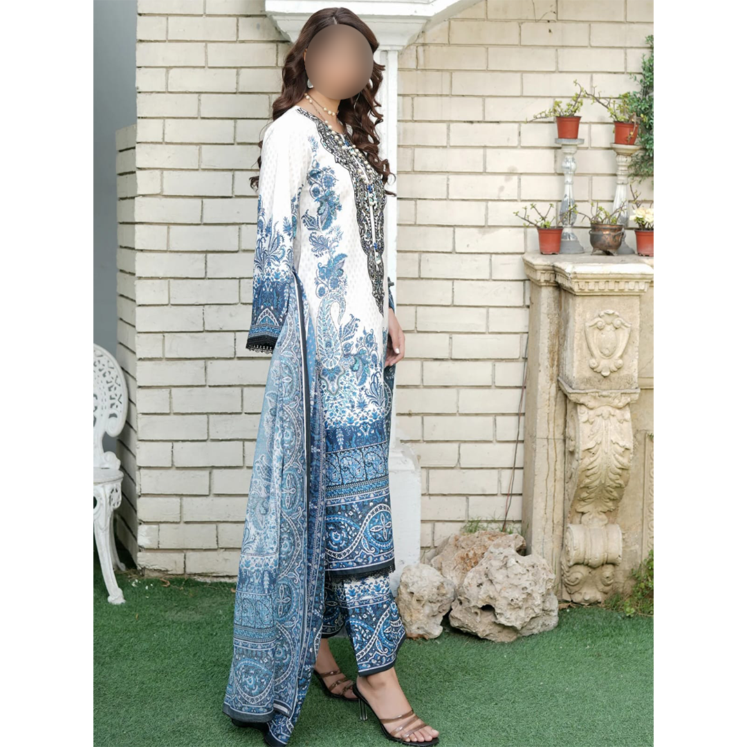 sky blue lawn suit