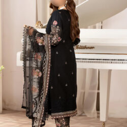 Stunning Black Crundi Outfit - Elegant Pakistani Dresses Online - Image 2