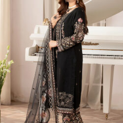 Stunning Black Crundi Outfit - Elegant Pakistani Dresses Online - Image 3