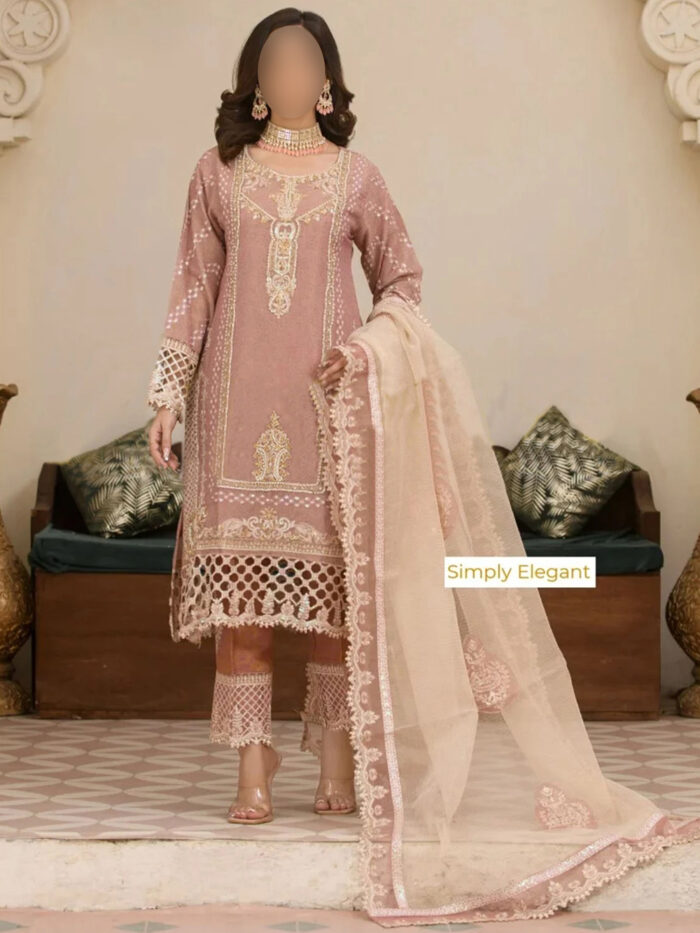 Tea pink dress, pakistani dress, designer dress