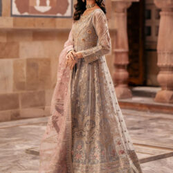 Glamorous Grey Pink Gota Maxi - Image 3